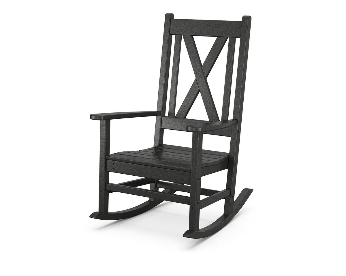 POLYWOOD Braxton Porch Rocking Chair in Black