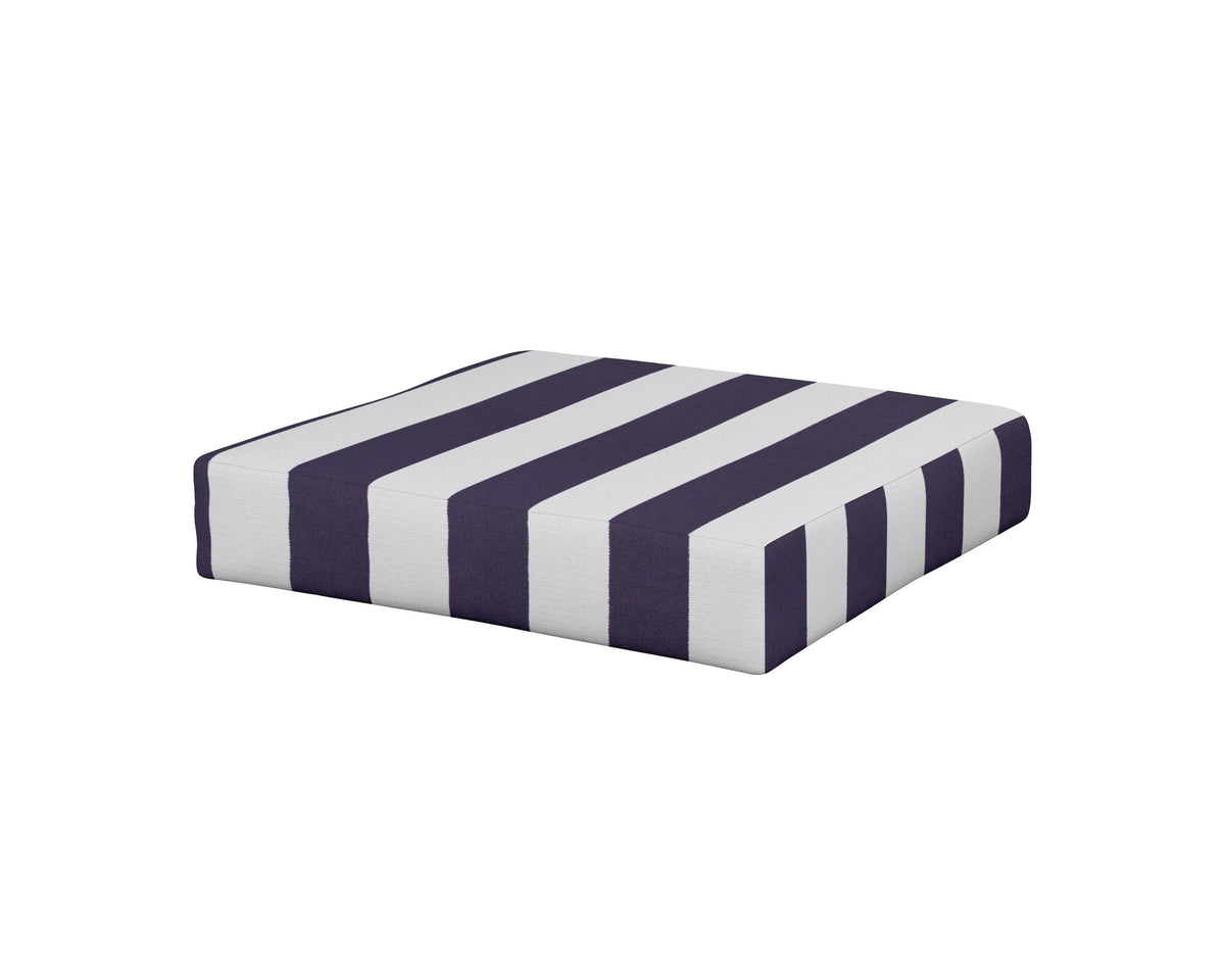 POLYWOOD Prescott Ottoman Cushion in Cabana Stripe Navy