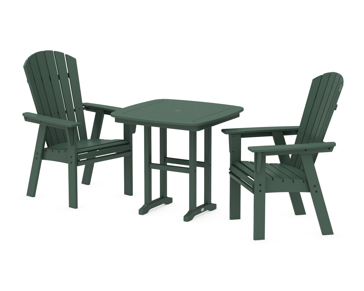 POLYWOOD Nautical Adirondack 3-Piece Dining Set in Green