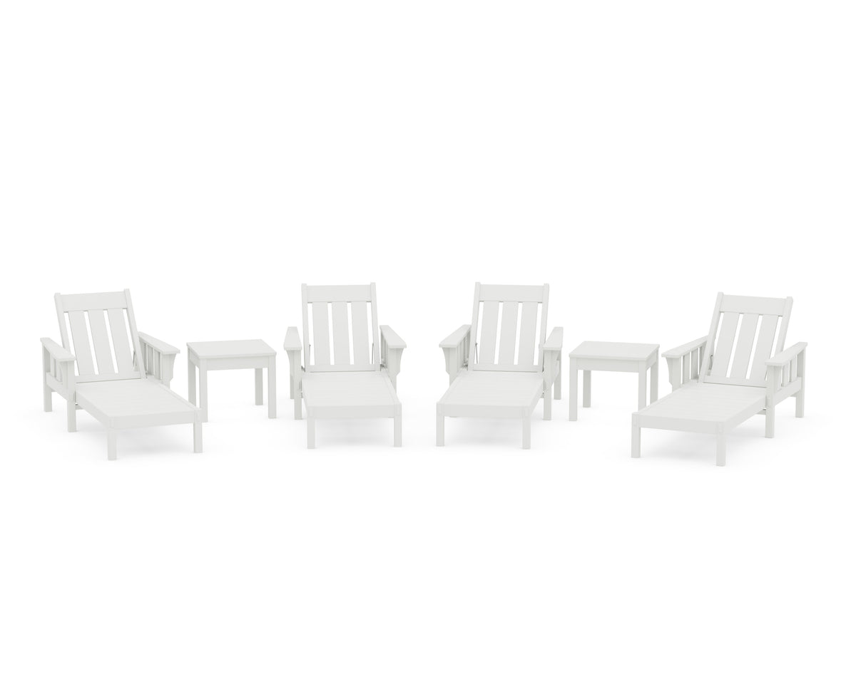 POLYWOOD Acadia 6-Piece Chaise Set in Vintage White