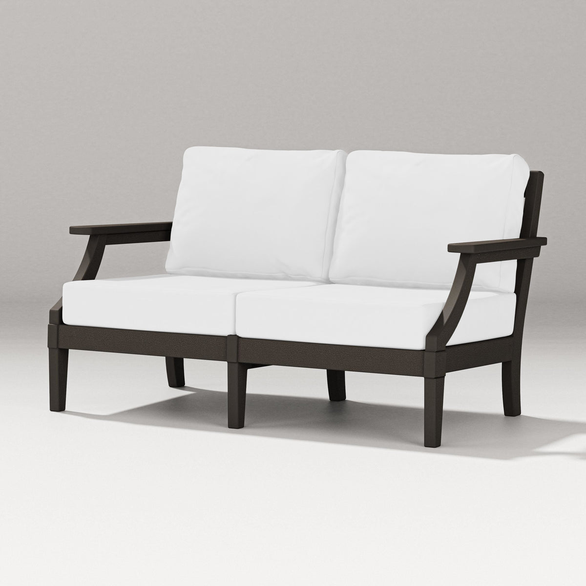 POLYWOOD Estate Loveseat in Vintage Coffee / Natural