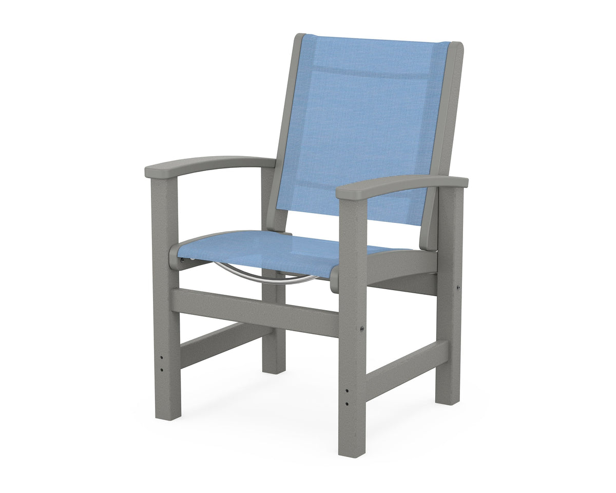 POLYWOOD Coastal Dining Chair in Slate Grey / Poolside