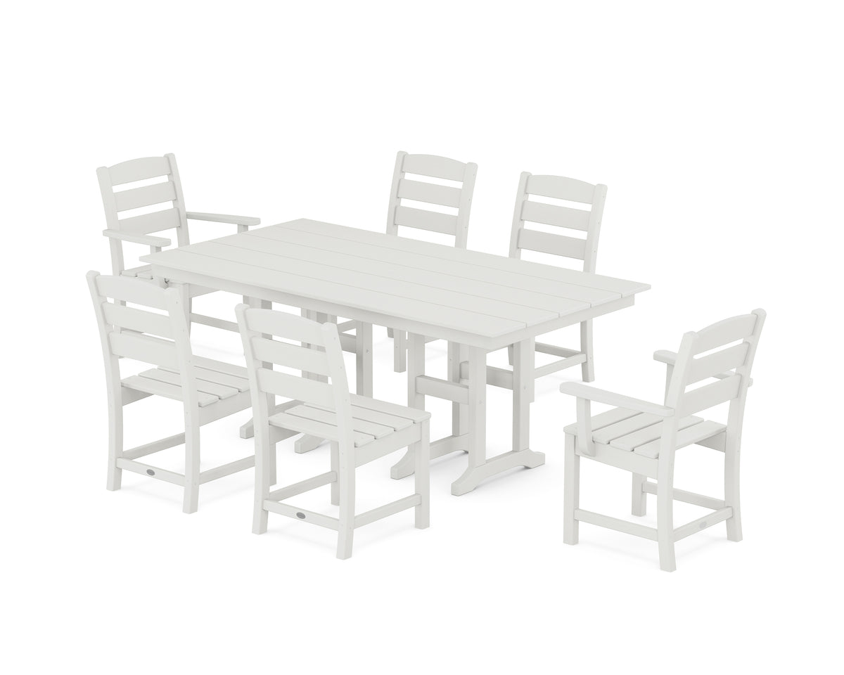 POLYWOOD Lakeside 7-Piece Farmhouse Dining Set in Vintage White