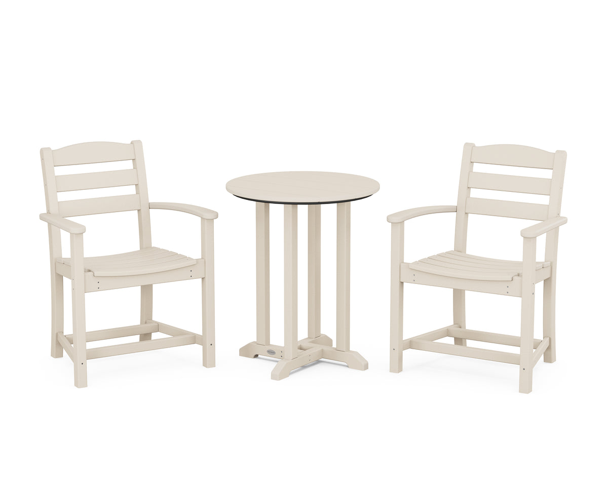 POLYWOOD La Casa Café 3-Piece Round Bistro Dining Set in Sand