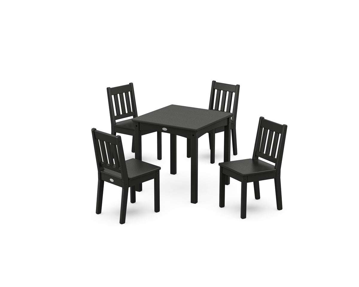 POLYWOOD Vineyard Kids 5-Piece Dining Set in Black