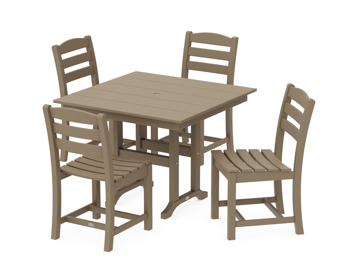 POLYWOOD La Casa Café Side Chair 5-Piece Farmhouse Dining Set in Vintage Sahara