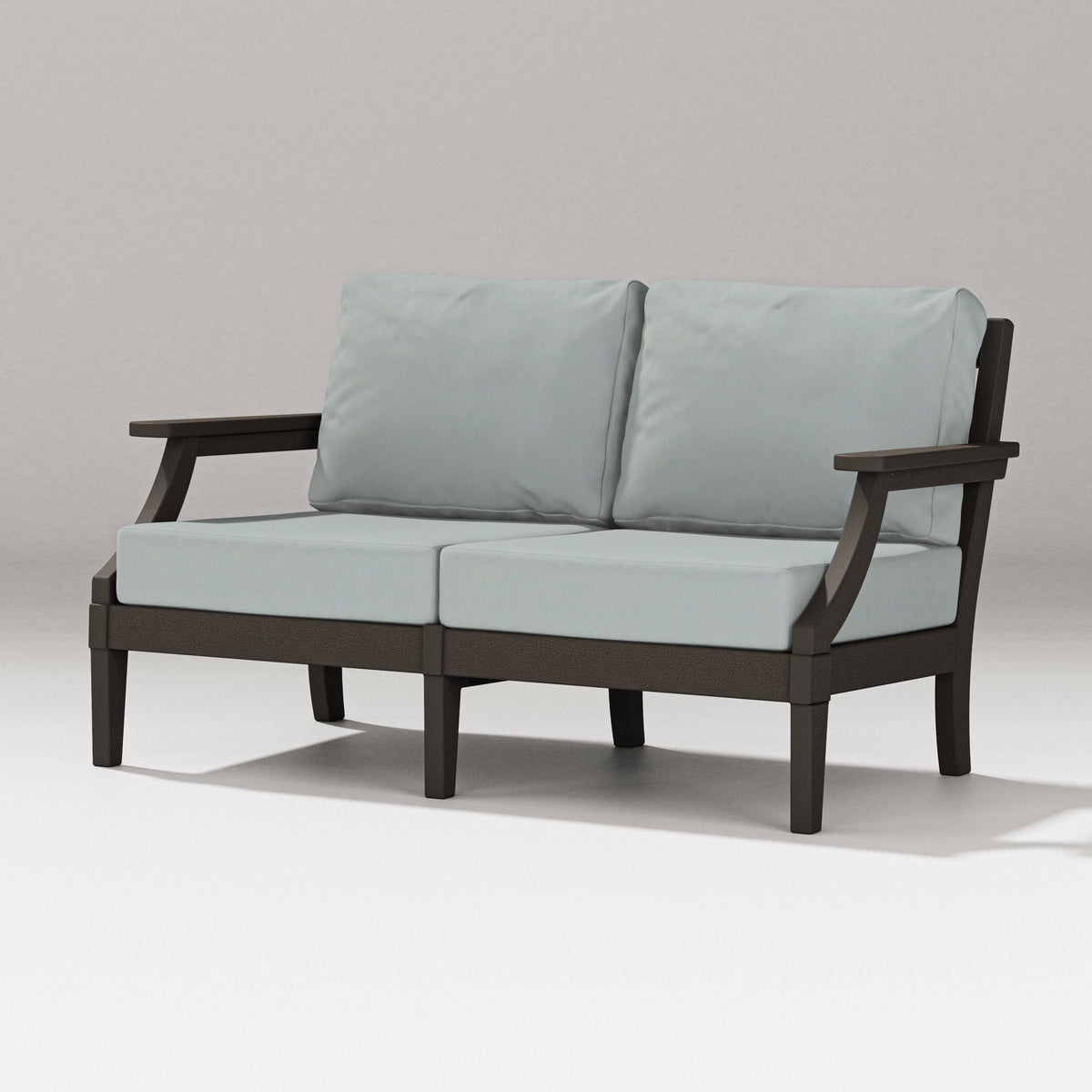 POLYWOOD Estate Loveseat in Vintage Coffee / Spa