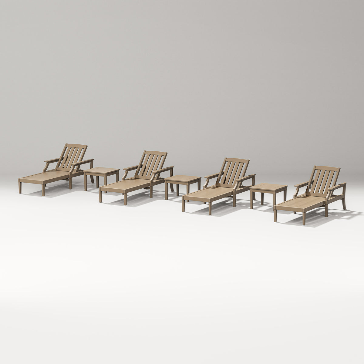 POLYWOOD Estate 7-Piece Chaise Lounge Set in Vintage Sahara