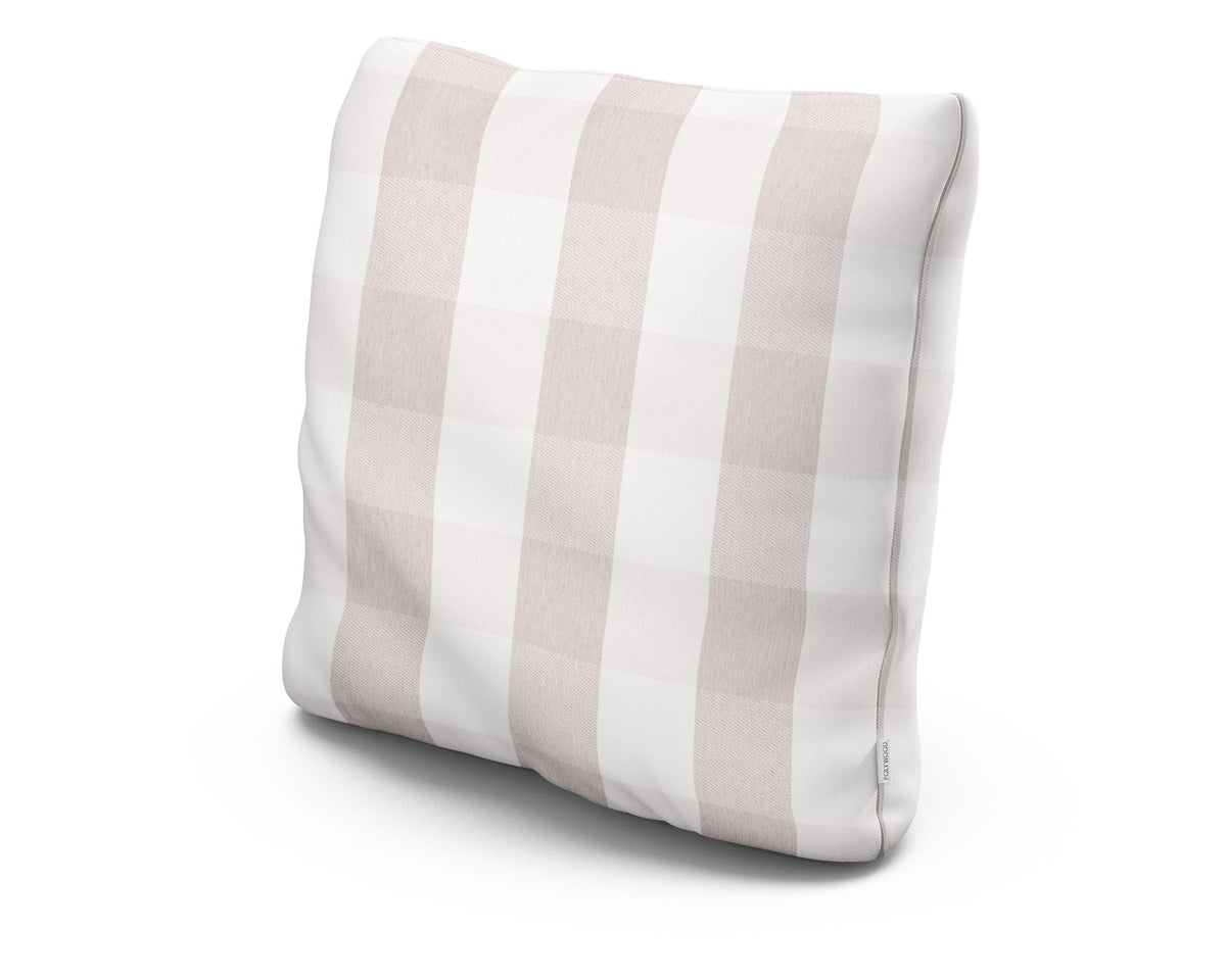 POLYWOOD 22" Outdoor Throw Pillow in Buffalo Plaid Dune Burlap