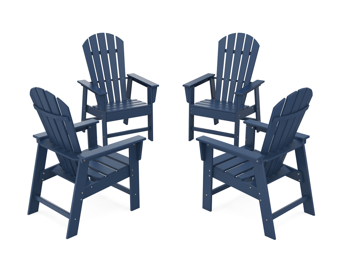 POLYWOOD 4-Piece South Beach Casual Chair Conversation Set in Navy