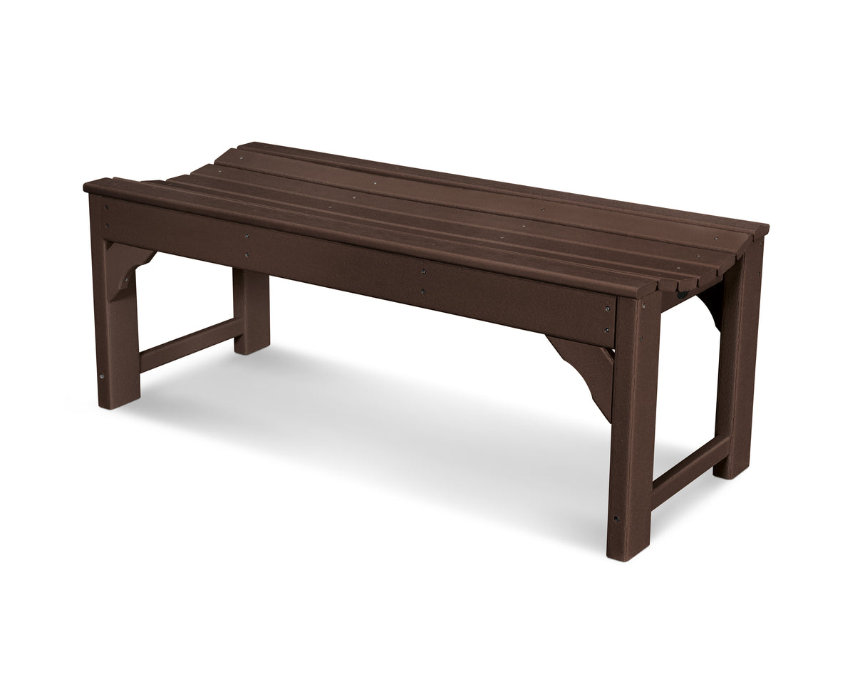 POLYWOOD Traditional Garden 48" Backless Bench in Mahogany