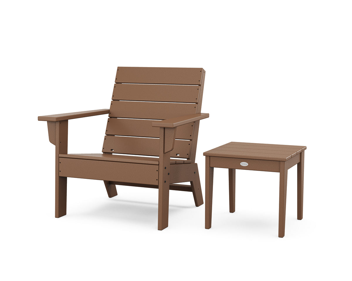 POLYWOOD Eastport Lounge Chair 2-Piece Set in Teak