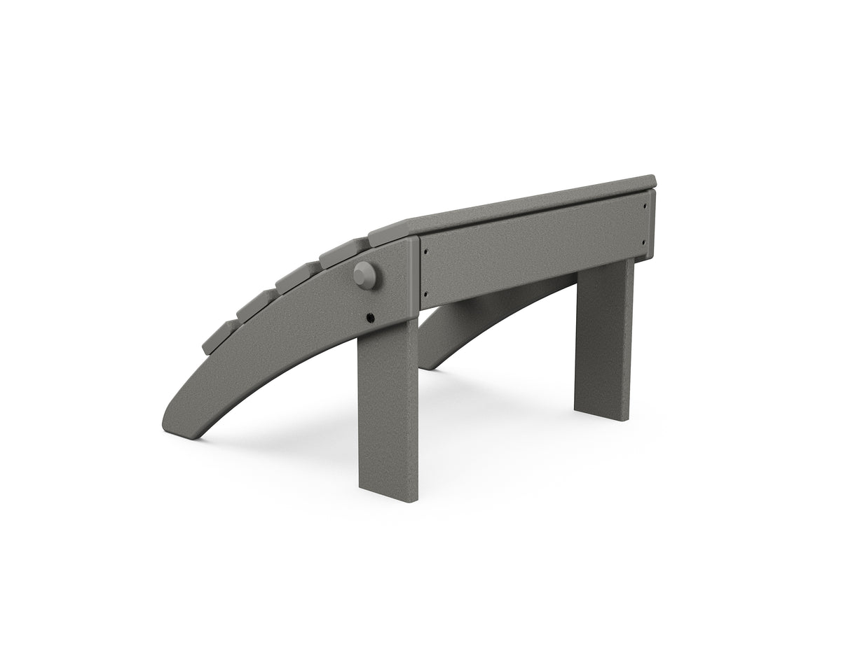 Additional angle of the POLYWOOD Classic Adirondack Folding Ottoman in Slate Grey