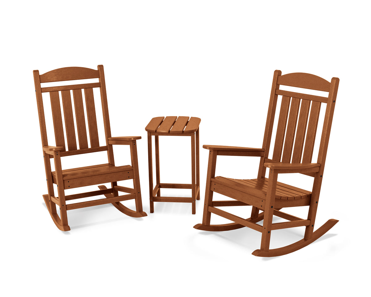 POLYWOOD Presidential Rocker 3-Piece Set in Teak