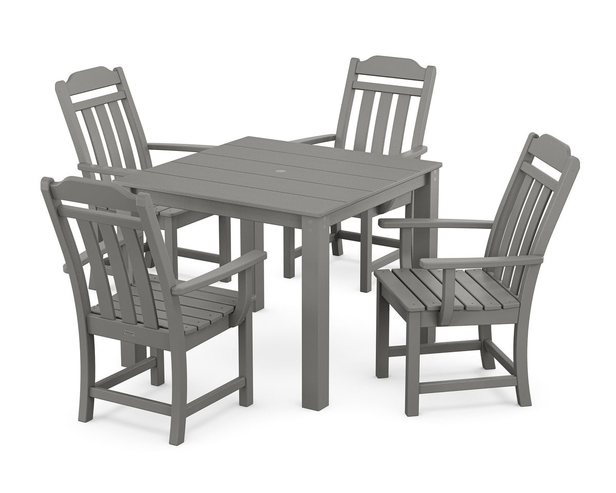 POLYWOOD Cottage 5-Piece Parsons Dining Set in Slate Grey