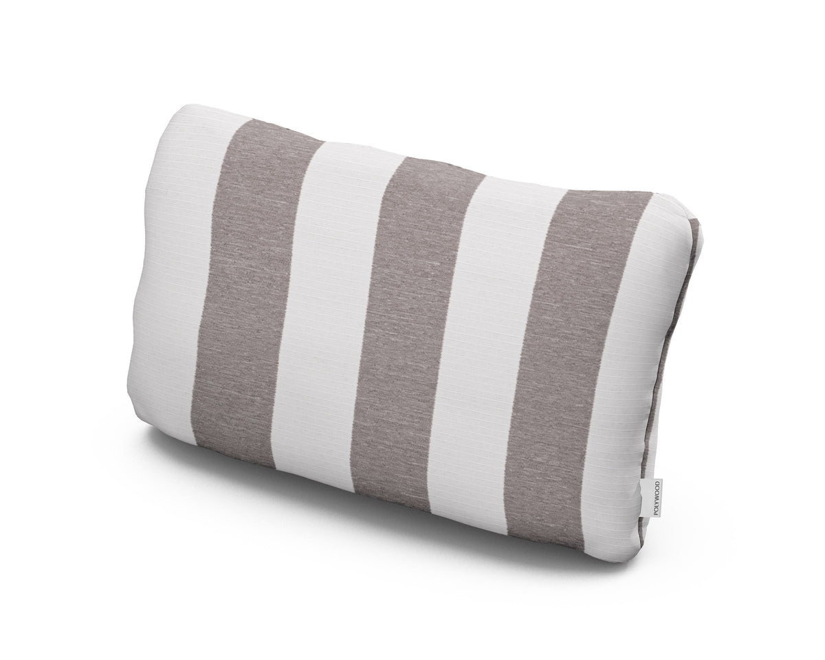 POLYWOOD Outdoor Lumbar Pillow in Cabana Stripe Grey Mist