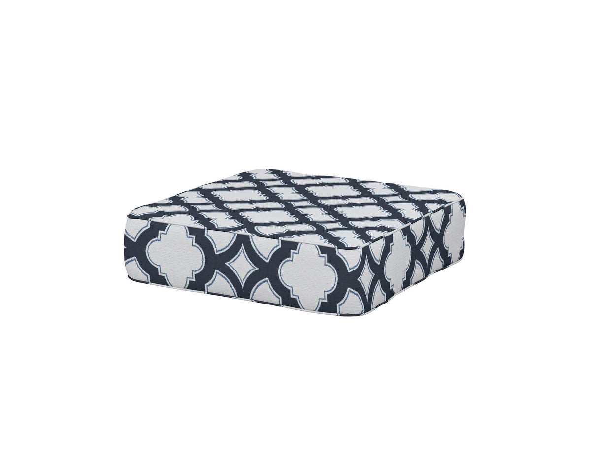 POLYWOOD Ateeva 4000 Ottoman Cushion in Trellis Marine Indigo