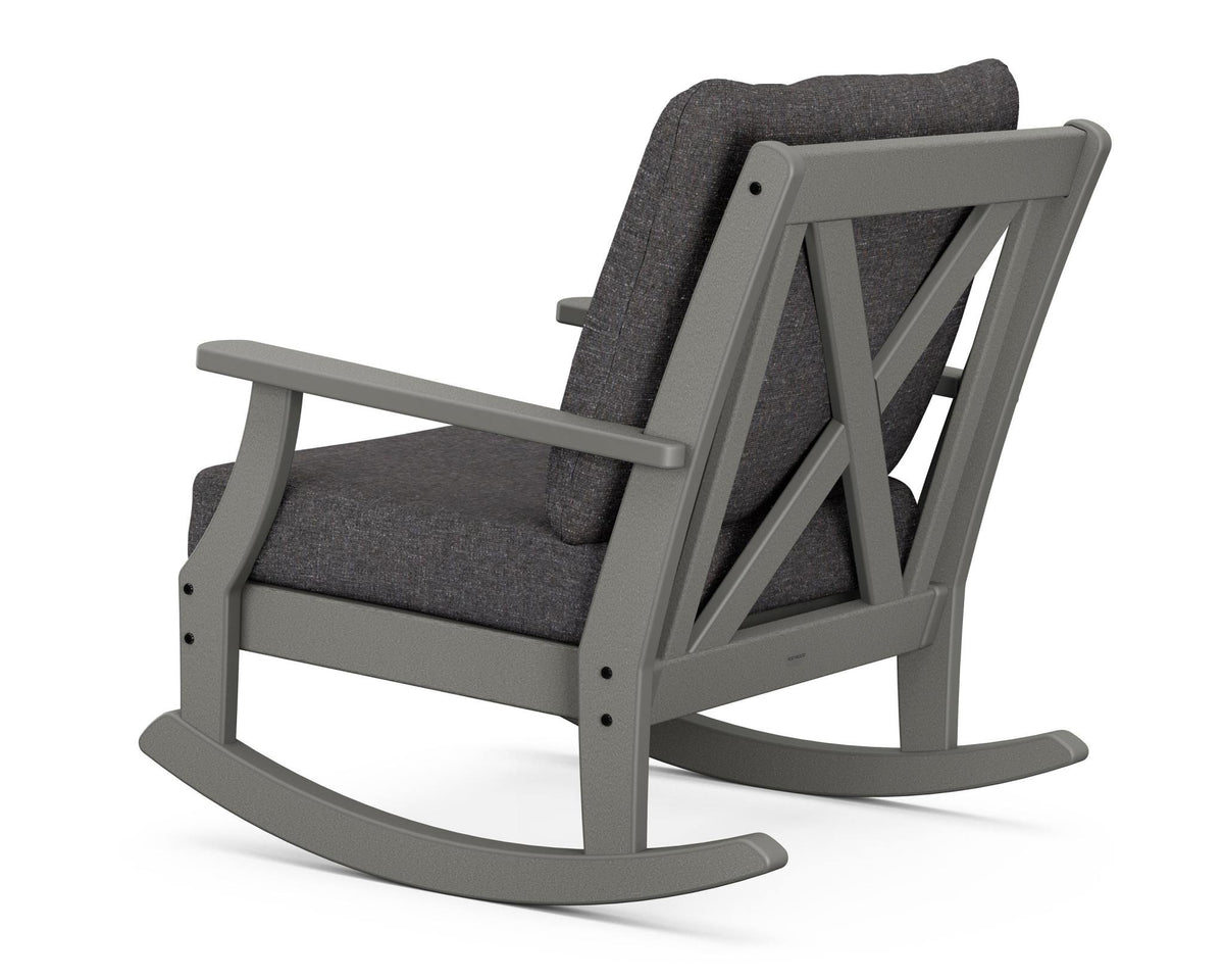 POLYWOOD Braxton Deep Seating Rocking Chair angle view