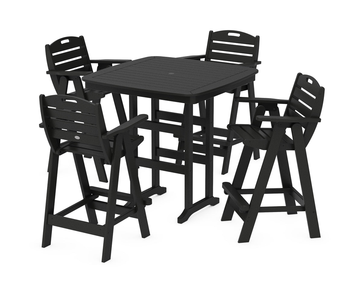 POLYWOOD Nautical 5-Piece Bar Set in Black