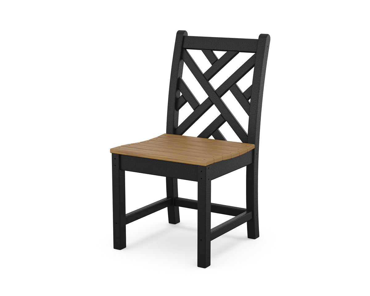 POLYWOOD Chippendale Dining Side Chair in Black / Natural