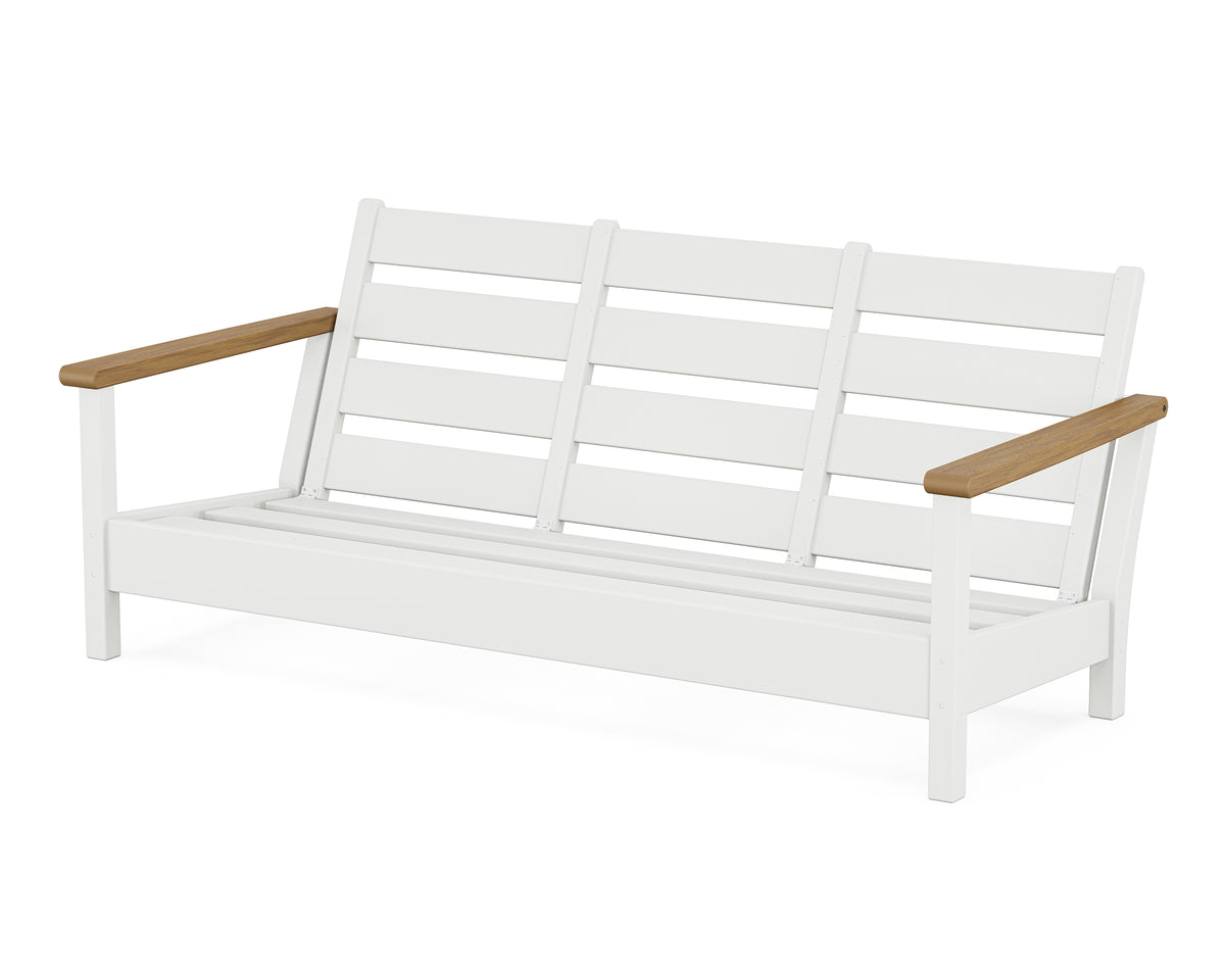 POLYWOOD Harbour Sofa Frame in White / Natural