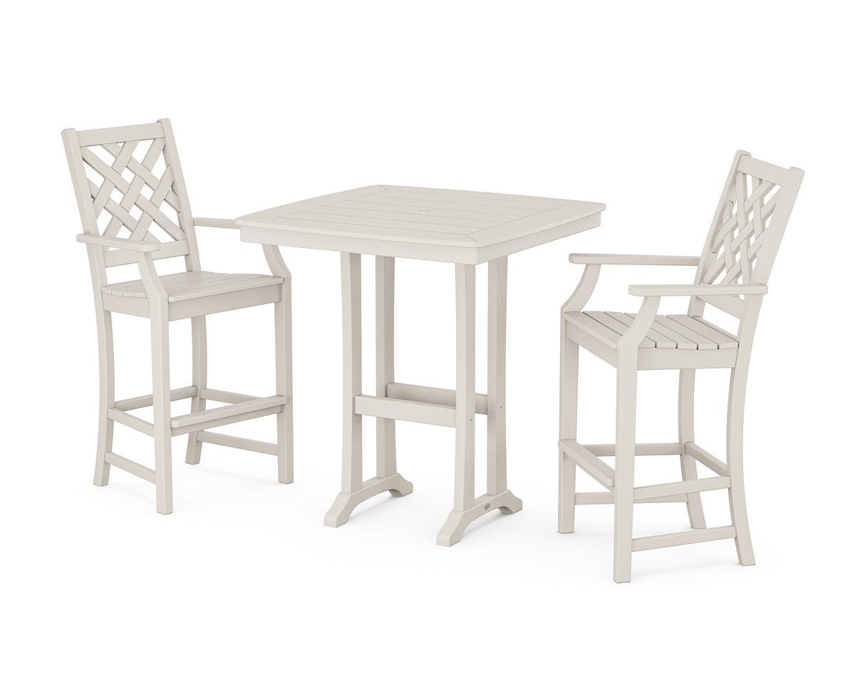 POLYWOOD Country Living Wovendale 3-Piece Bar Set in Sand