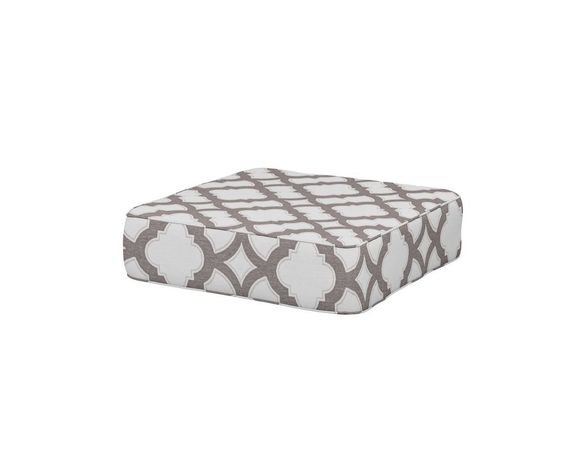POLYWOOD Ateeva 4000 Ottoman Cushion in Trellis Grey Mist