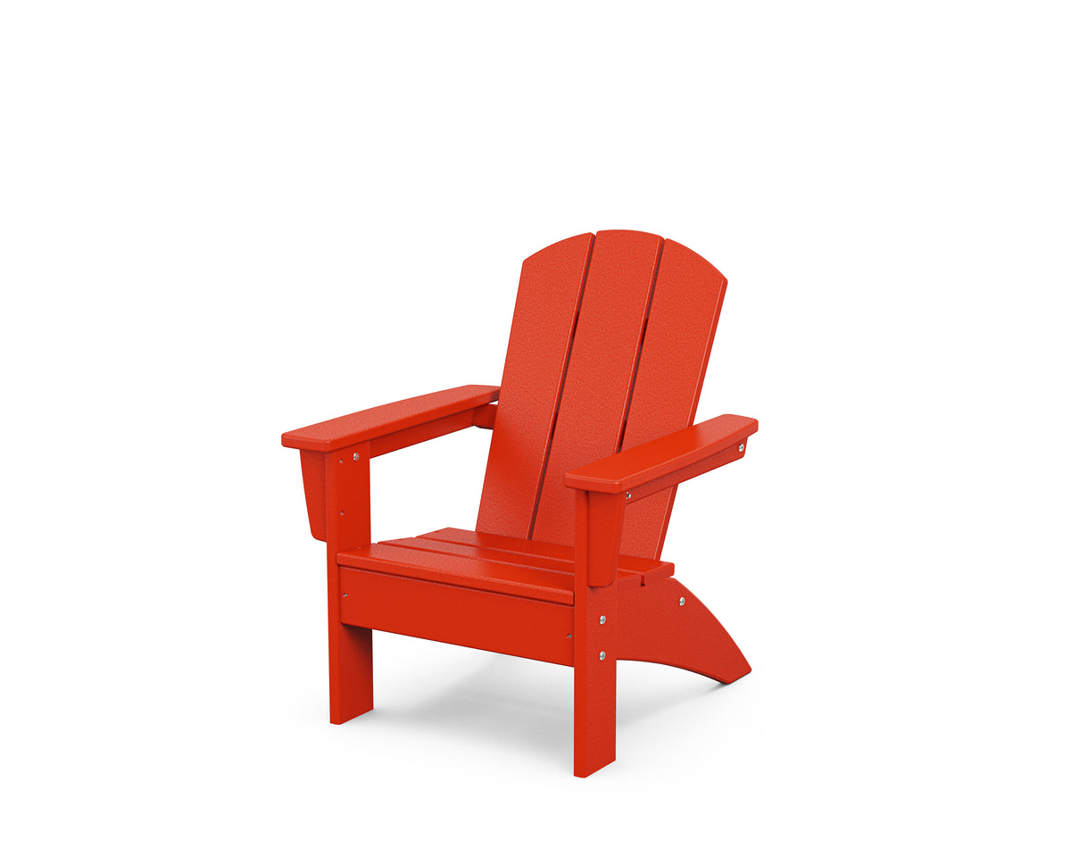 POLYWOOD Kids Nautical Adirondack Chair in Sunset Red