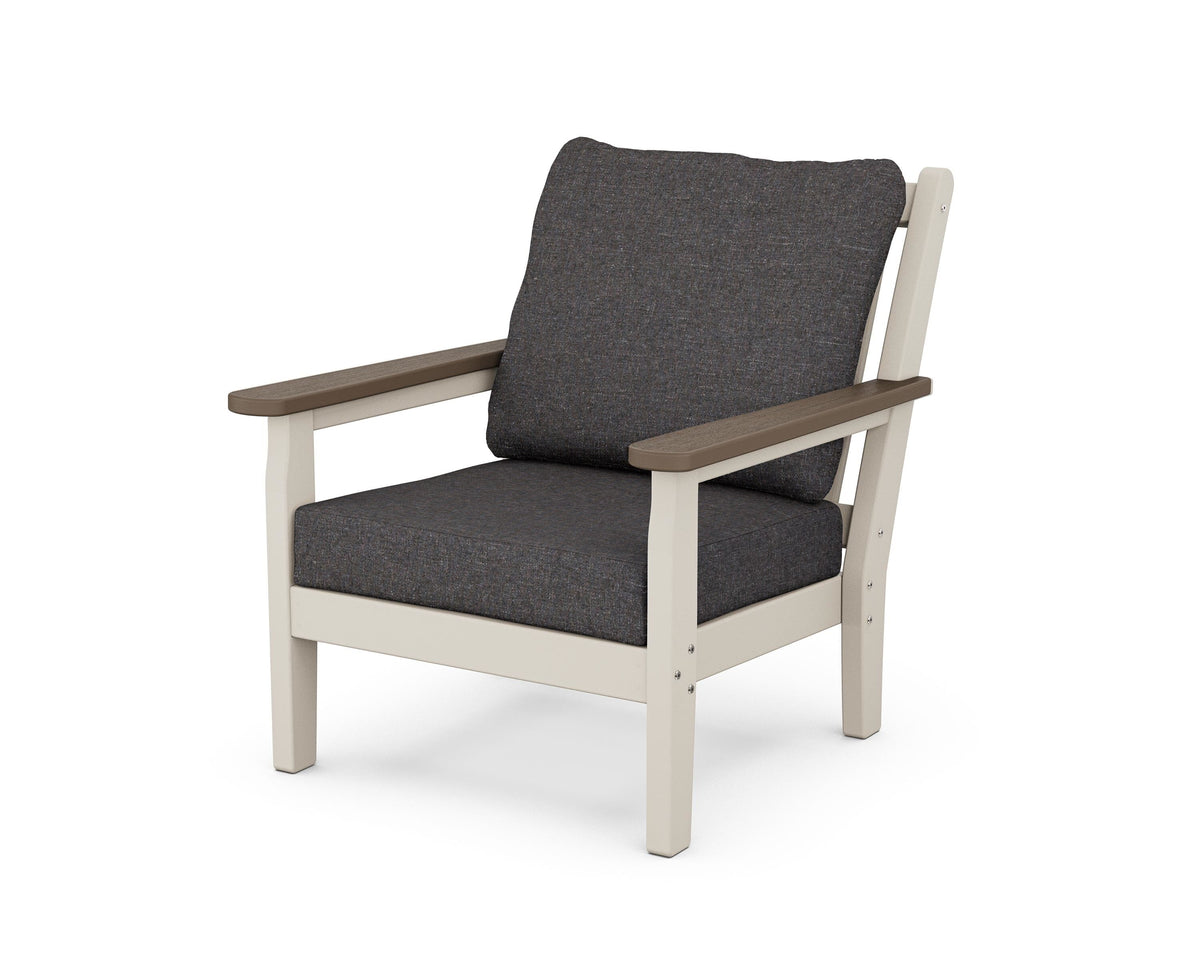 POLYWOOD Chippendale Deep Seating Chair in Sand / Kona / Ash Charcoal