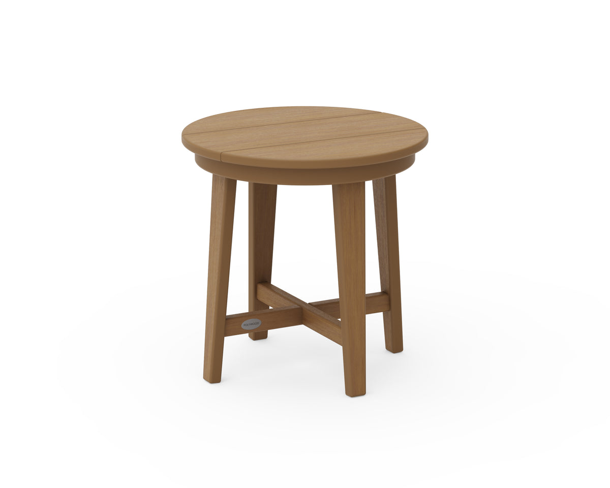 POLYWOOD Newport 19" Round End Table in Natural