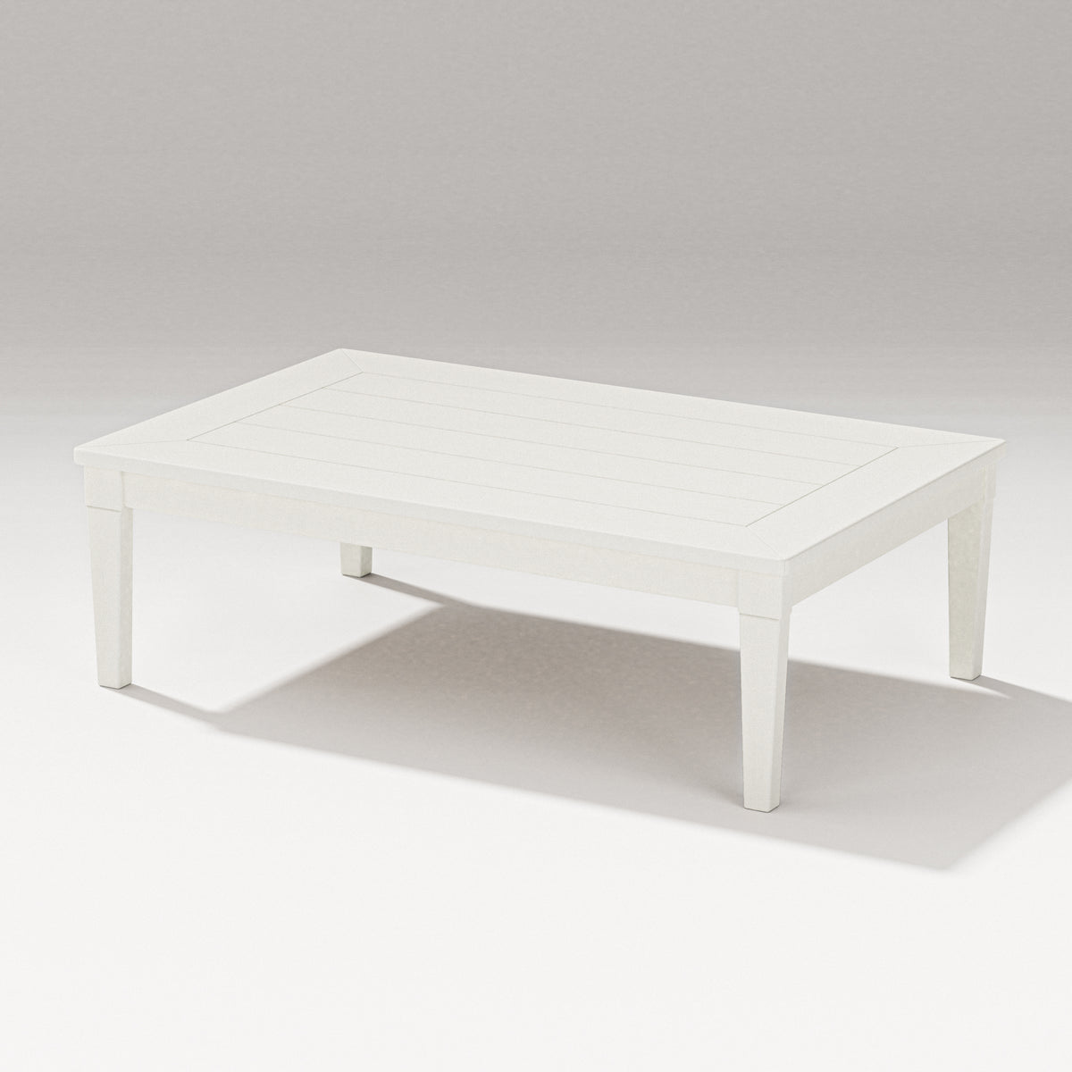 POLYWOOD Estate Rectangular Coffee Table in Vintage White