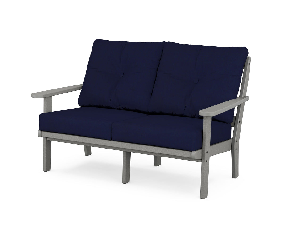 POLYWOOD Mission Deep Seating Loveseat in Slate Grey / Navy