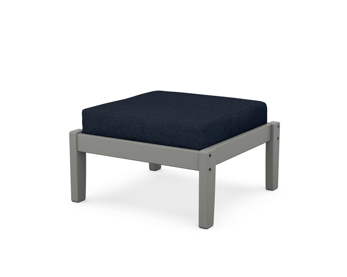 POLYWOOD Deep Seating Ottoman in Slate Grey / Marine Indigo