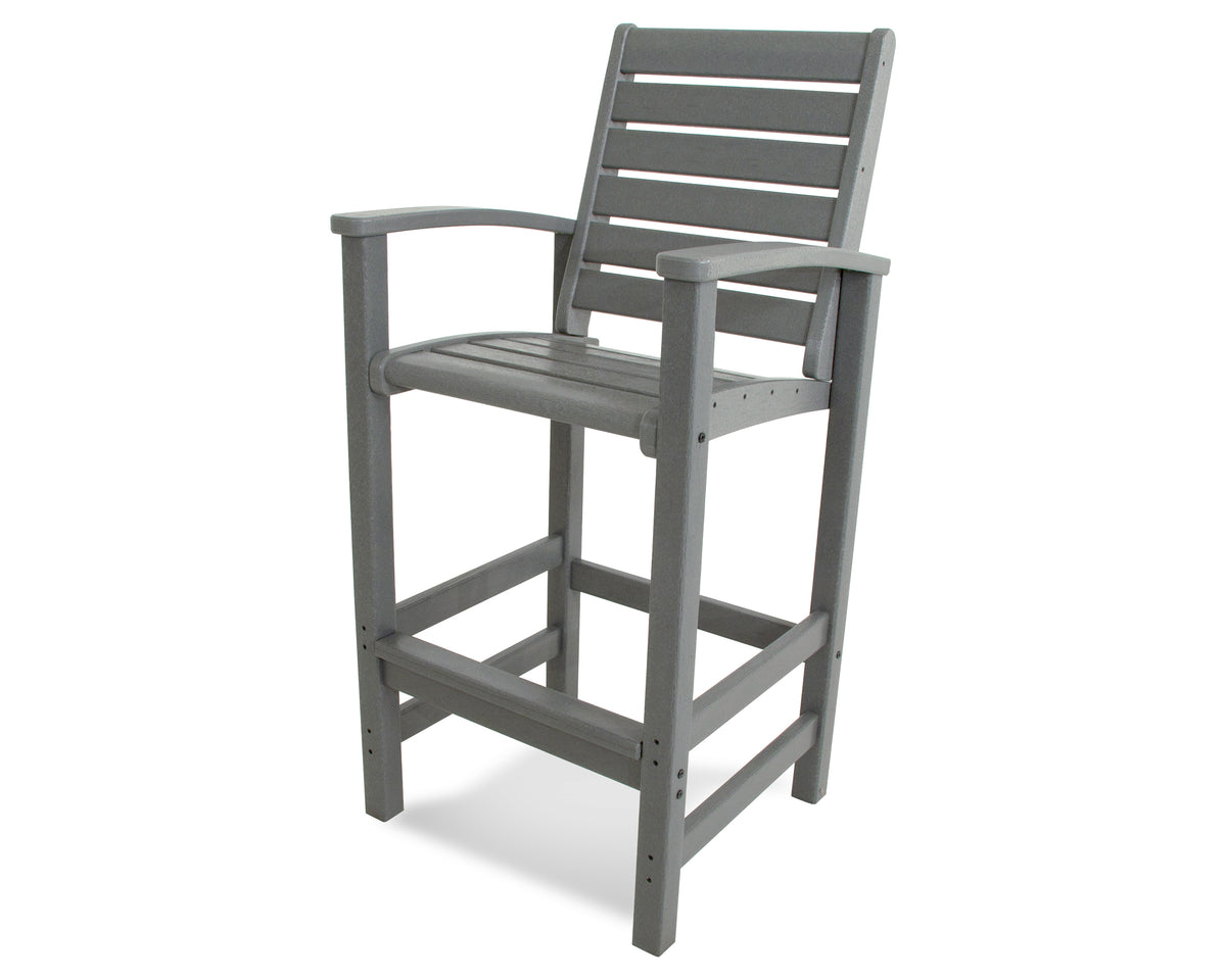 POLYWOOD Signature Bar Chair in Slate Grey
