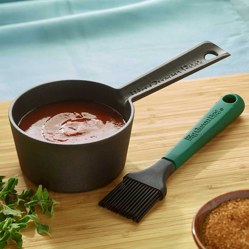 Cast Iron Sauce Pot with Basting Brush