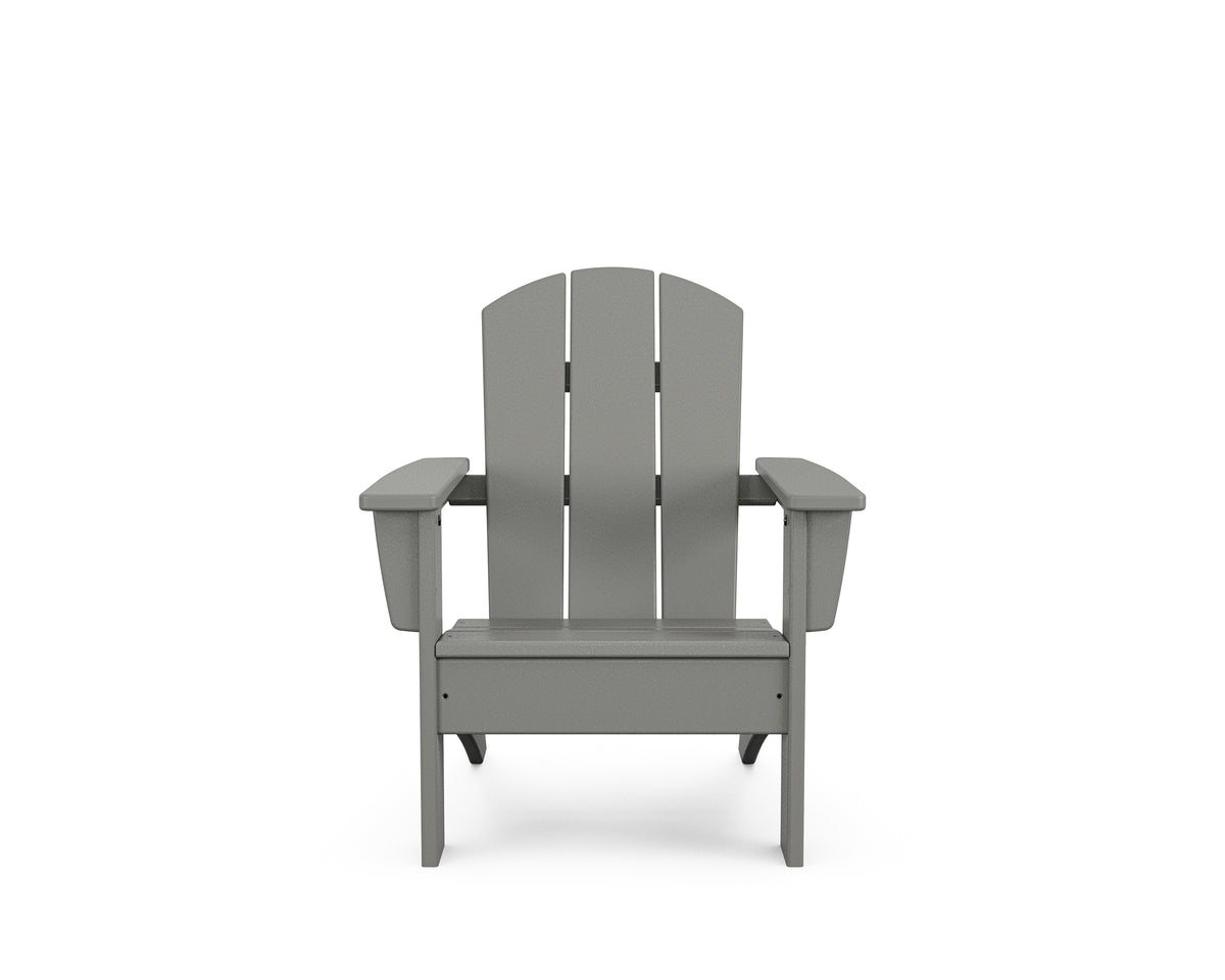 Additional angle of the POLYWOOD Kids Nautical Adirondack Chair in Slate Grey