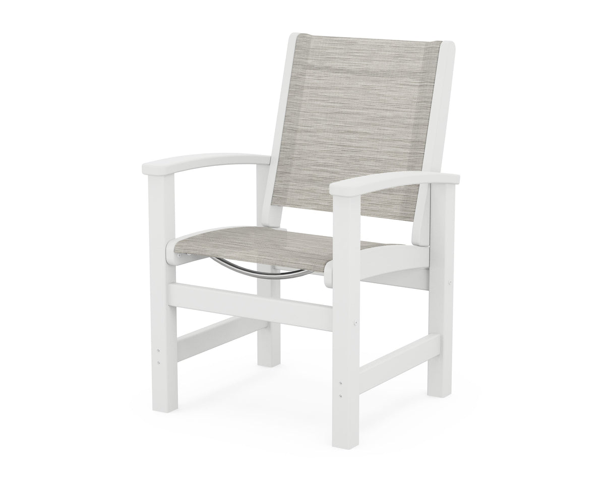 POLYWOOD Coastal Dining Chair in White / Birch
