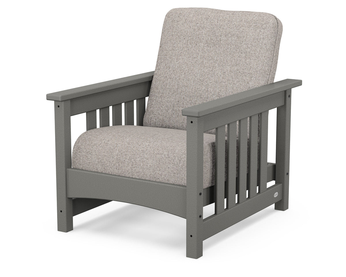 POLYWOOD Club Mission Chair in Slate Grey / Weathered Tweed