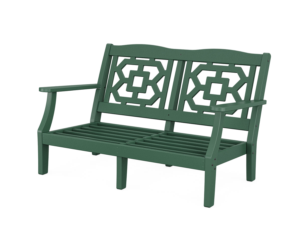 POLYWOOD Chinoiserie Deep Seating Loveseat Frame in Green