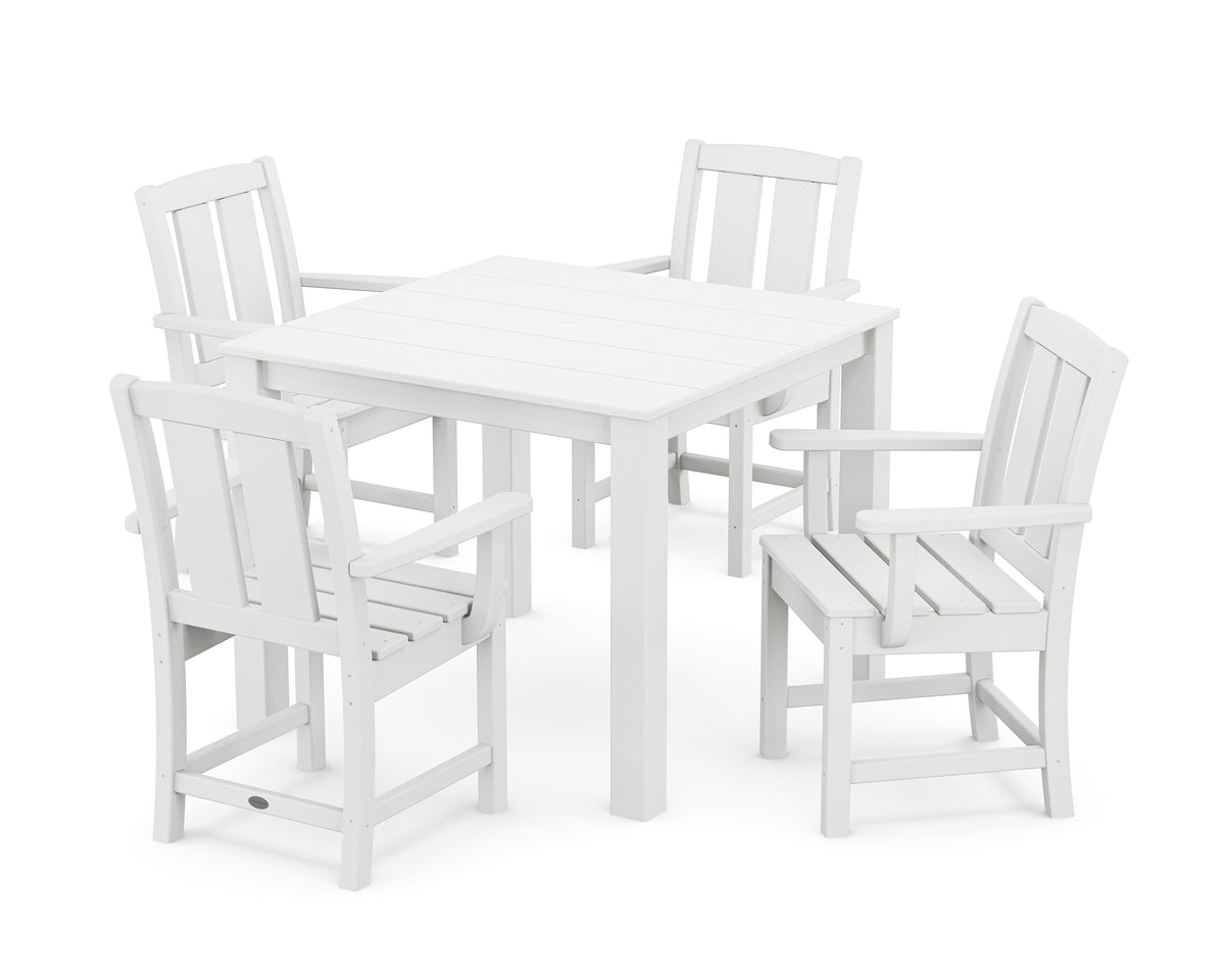 POLYWOOD Mission 5-Piece Parsons Dining Set in White