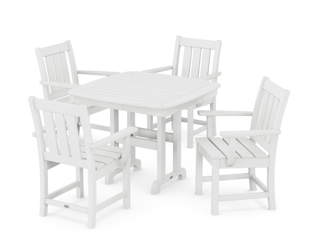 POLYWOOD Oxford 5-Piece Dining Set in White