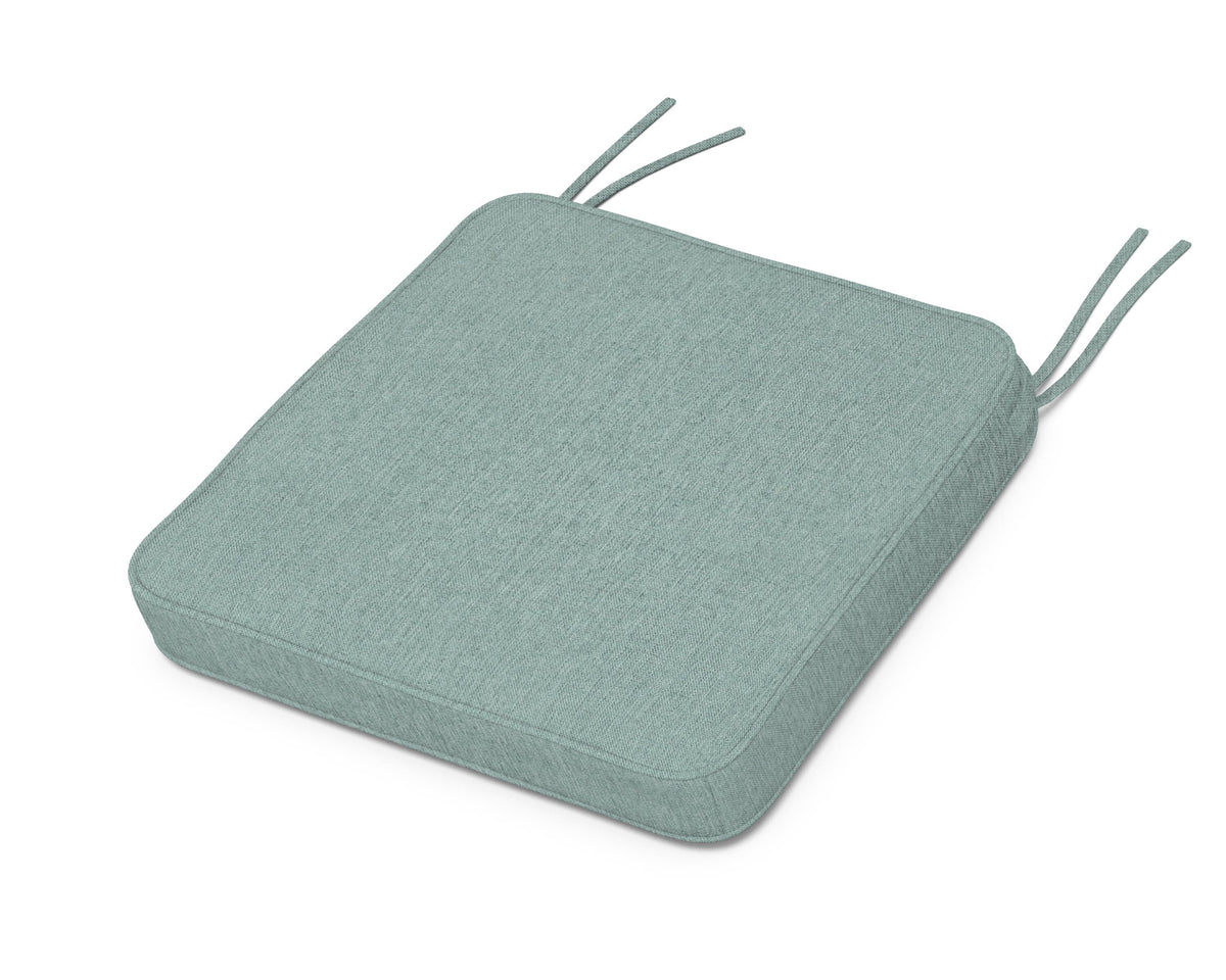 POLYWOOD Chinoiserie Side Chair Seat Cushion in Glacier Spa
