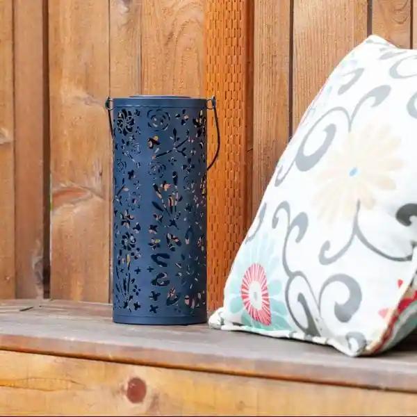 Bloom Punched Metal 12" Solar Lantern - Casual Furniture World