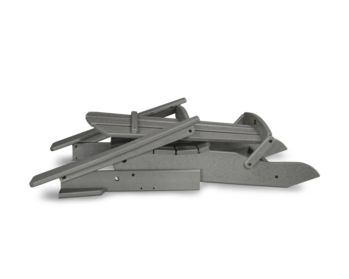 Angled view of the POLYWOOD Palm Coast Folding Adirondack in Slate Grey