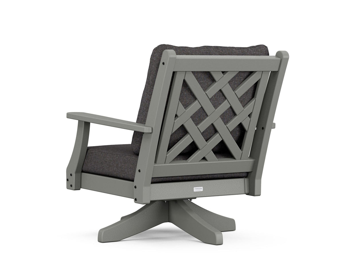 POLYWOOD Wovendale Deep Seating Swivel Chair angle view