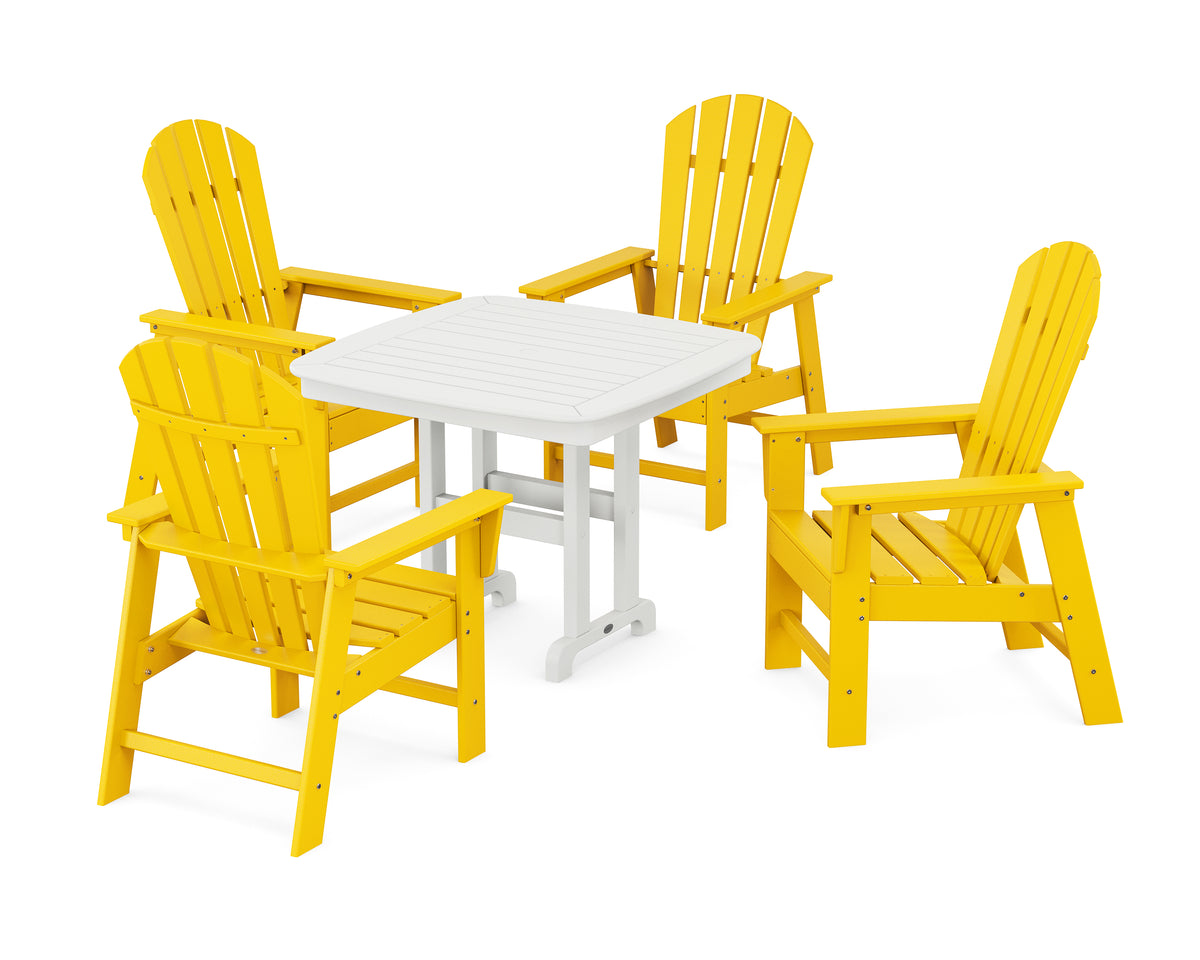 POLYWOOD South Beach 5-Piece Dining Set in Lemon / White