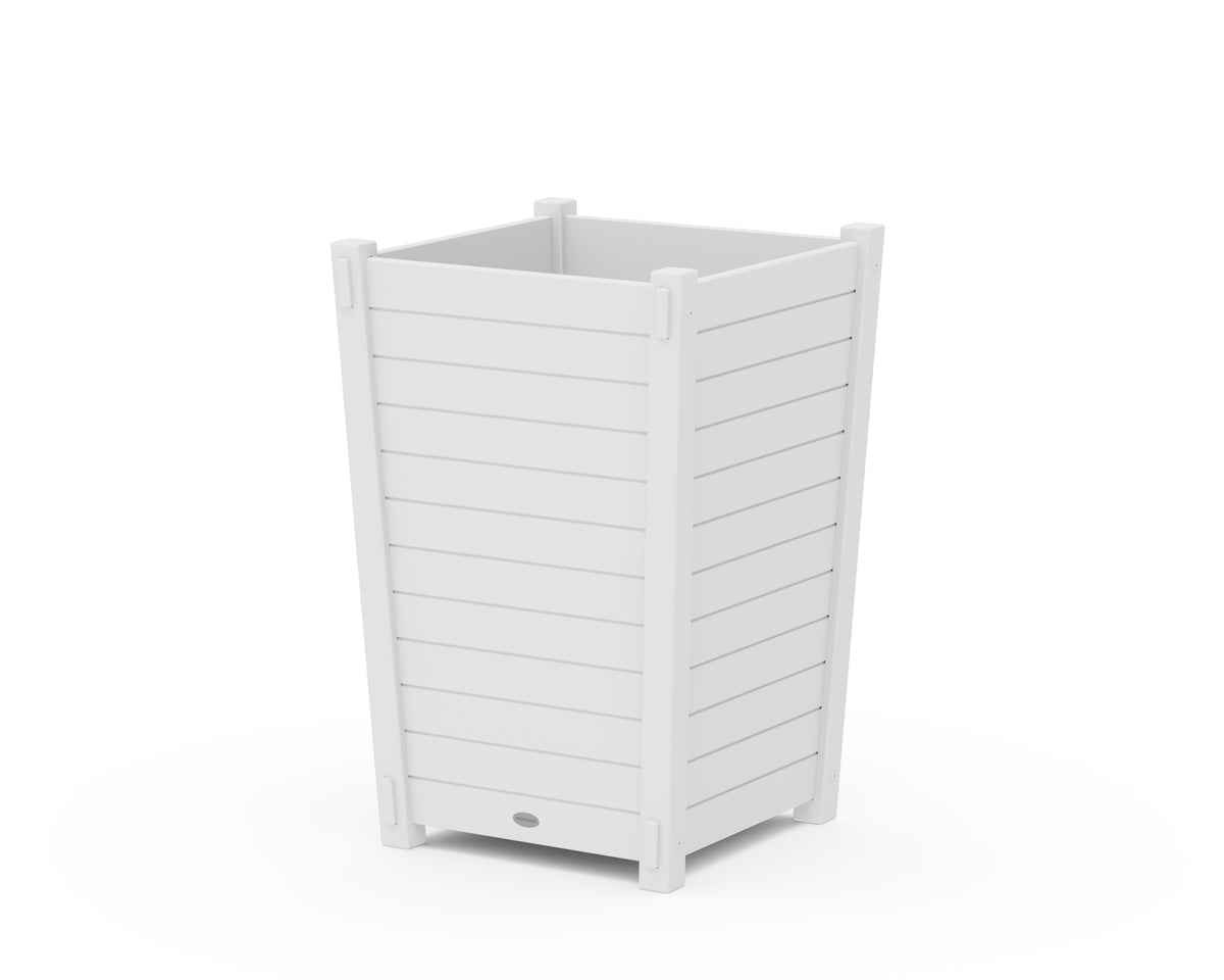 POLYWOOD Nautical Large Tapered Square Planter Box in White
