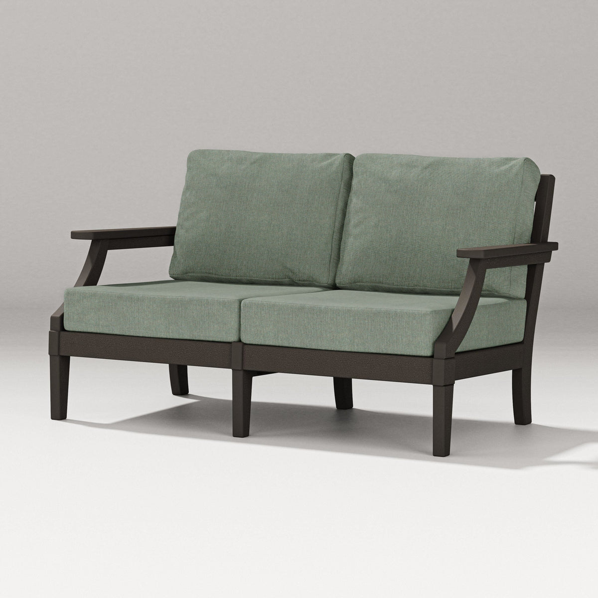 POLYWOOD Estate Loveseat in Vintage Coffee / Cast Sage
