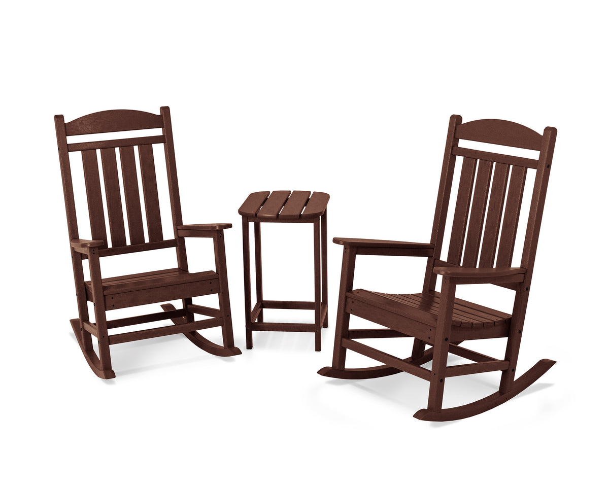 POLYWOOD Presidential Rocker 3-Piece Set in Mahogany