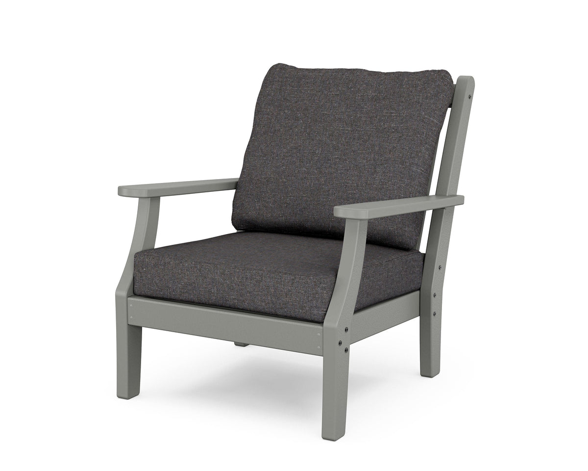 POLYWOOD Wovendale Deep Seating Chair in Slate Grey / Ash Charcoal